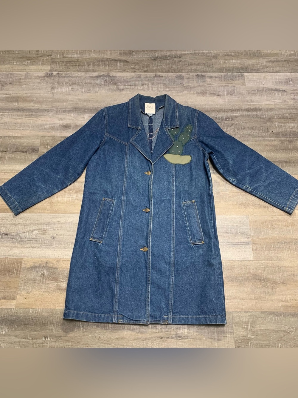 Sylvi’s Artistic Fashion By Spike Vintage Jean Denim Duster Jacket Western Rodeo